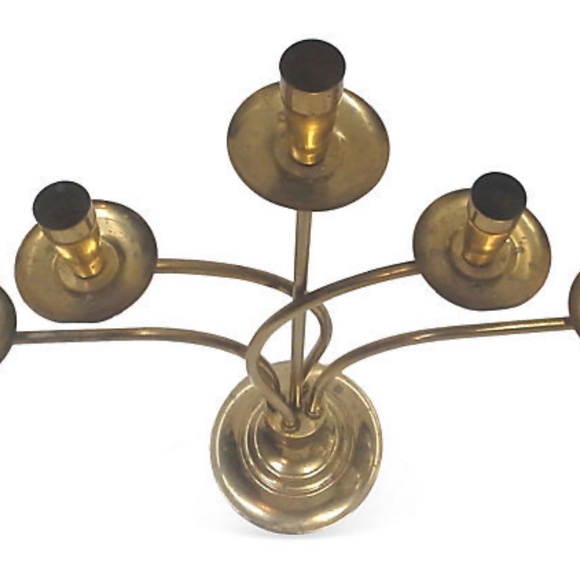 Mid-Century Candelabra Candle Holder Five Arm Tommi Parzinger Style Germany Att - Picture 3 of 4